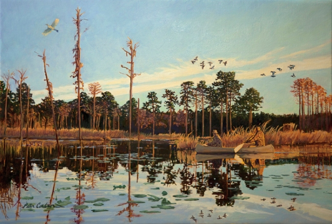 Featured Artist Peter Corbin's  "A Good Morning"  for Plantation Wildlife Arts Festival